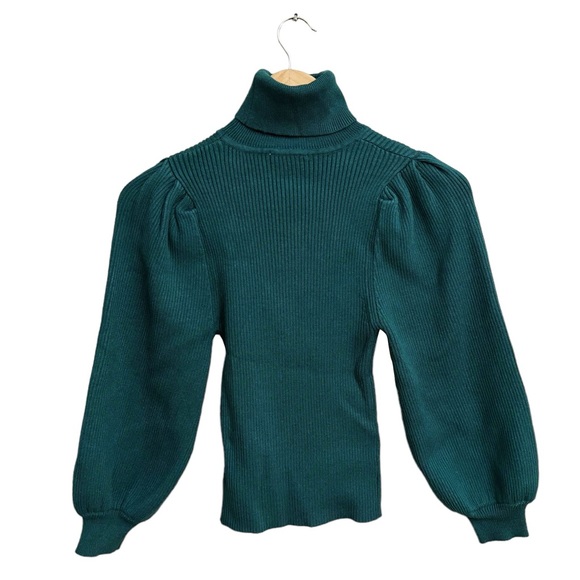 Line & Dot Aria Ribbed Puff Sleeve Turtleneck Sweater - Picture 3 of 5